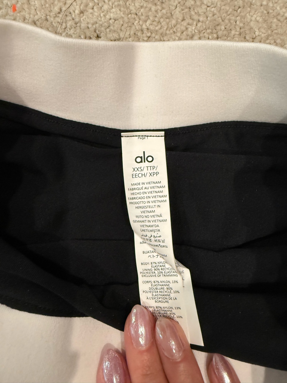 NWOT Alo Airbrush Streamlined Skirt in Black/White sz XXS - Picture 5 of 7